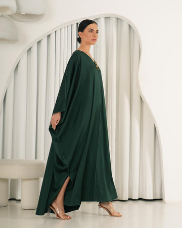 Elegant Emerald Flow Kaftan